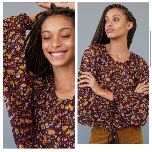 Pauline Anthropologie Ballon Sleeve Blouse Top - Picture 3 of 14